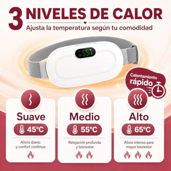Cinturón Térmico Menstrual Con Calor Infrarrojo Profundo y Masaje Vibratorio Ajustable