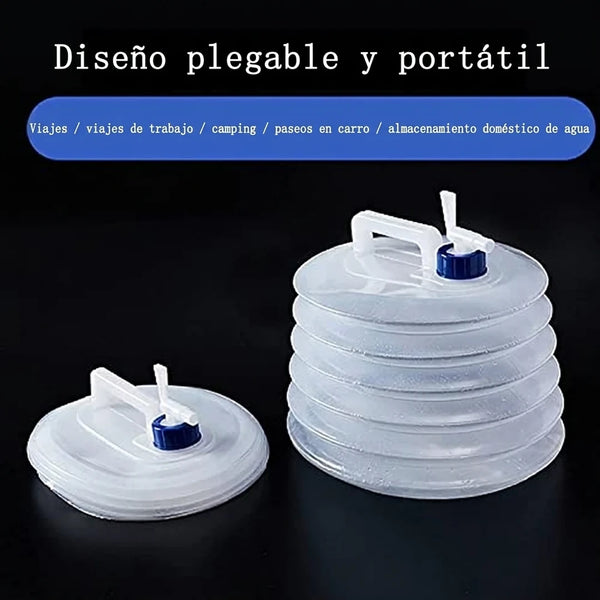 Contenedor de Agua Plegable 3L Con Válvula de Control y Sellado Sin Fugas Para Camping / Emergencias