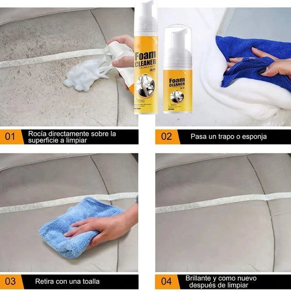 Espuma Mágica Multiusos 3PCS — Limpiador de Espuma para Auto, Hogar y Cuero