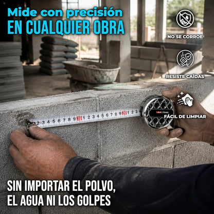 Cinta Métrica Industrial Galvanizada 7.5m Con Autobloqueo y Carcasa ABS Antigolpes