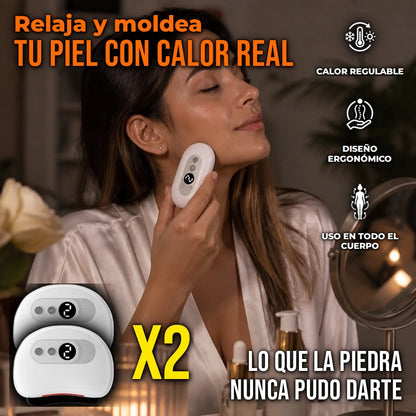 Masajeador Facial Portátil Gua Sha Micro Corriente Con Calor Y Vibración 🎁Pague 1, Lleve 2🎁