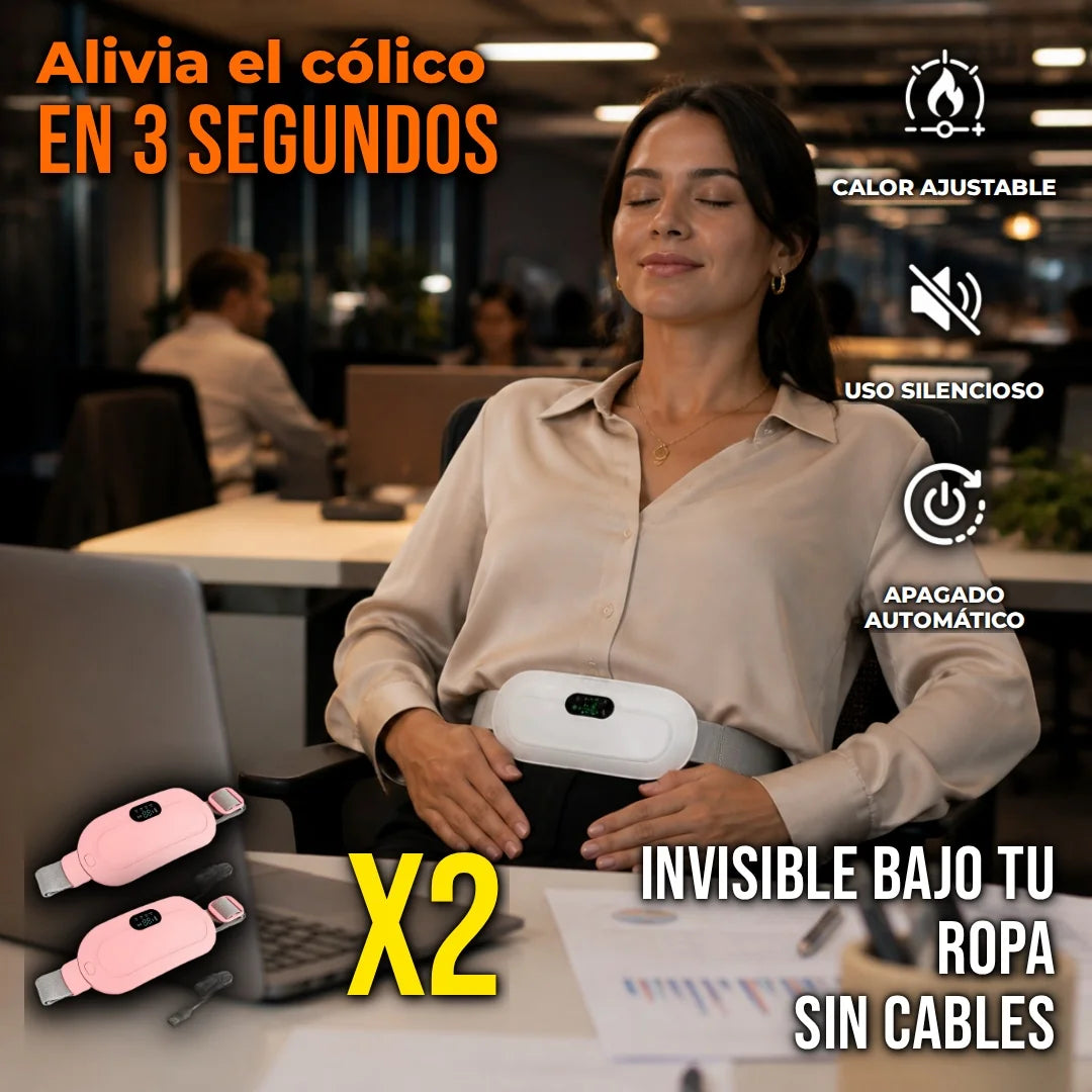 Pack X2 Cinturón Térmico Alivio Cólicos Menstruales Inalámbrico