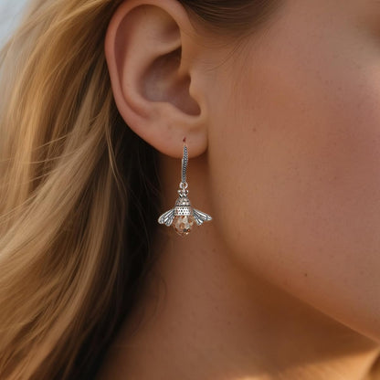 Aretes Colgantes Honey Bee Plata 925