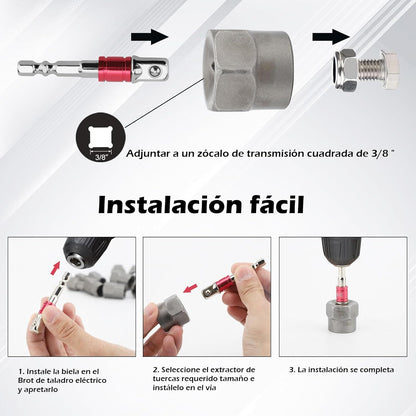 Set 14 Copas Extractoras de Tornillos y Tuercas