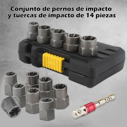 Set 14 Copas Extractoras de Tornillos y Tuercas