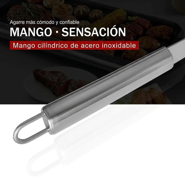 Kit Profesional 5 Piezas Utensilios de Parrilla en Acero Inoxidable con Bolsa Portátil
