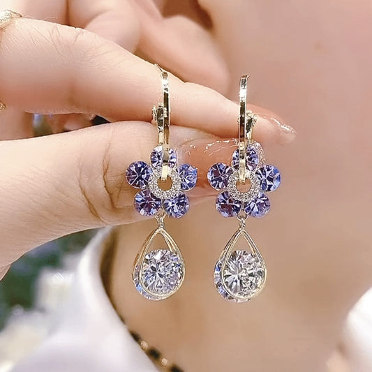 Aretes flor de cristal