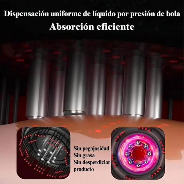 Masajeador Capilar Con Luz LED Roja y Azul, Masaje Shiatsu y Dispensador de Aceite Recargable