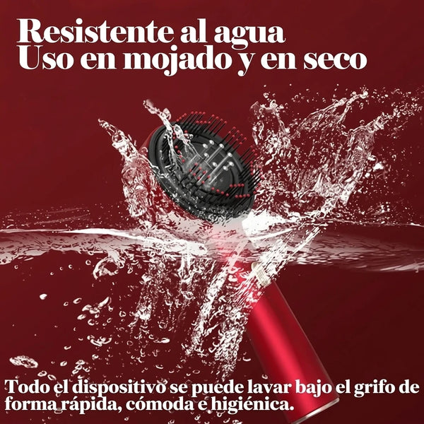 Masajeador Capilar Con Luz LED Roja y Azul, Masaje Shiatsu y Dispensador de Aceite Recargable