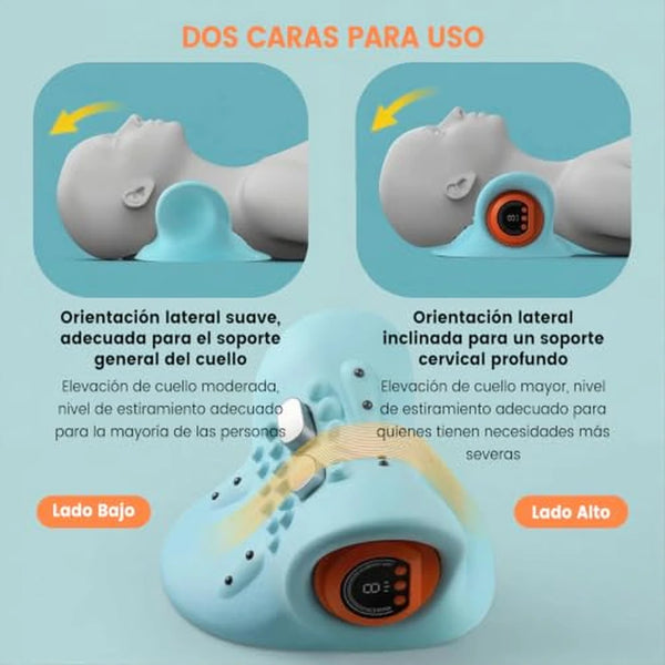 Masajeador de Cuello 3 en 1 con Calor y Tracción Cervical 26° Inalámbrico y con Control Remoto