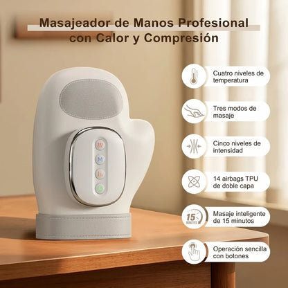 Guante Masajeador De Manos Eléctrico Terapia De Calor Y Compresión