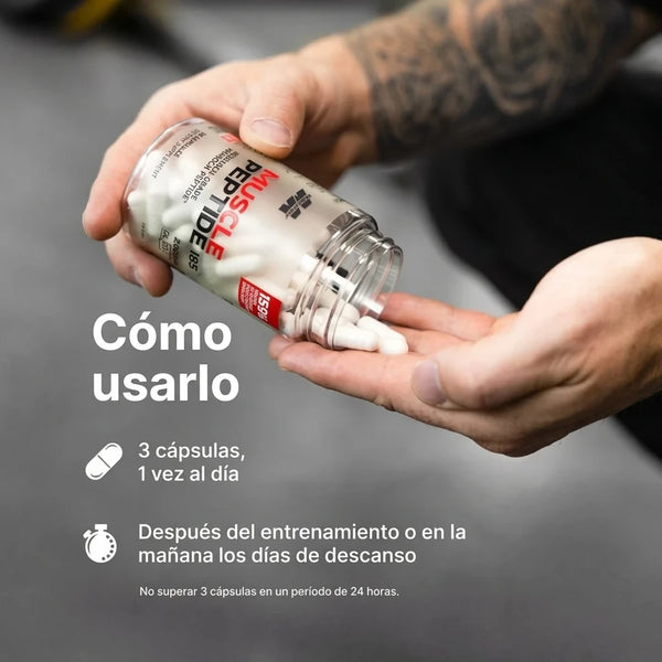 MuscleTech Peptide DL-185 — 2000mg de Dileucina para Recuperación y Músculo (84 Cápsulas)