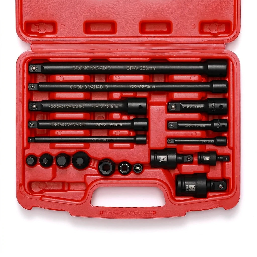 Set x18 Piezas Extensiones y Adaptadores Para Llave De Impacto y Ratchet
