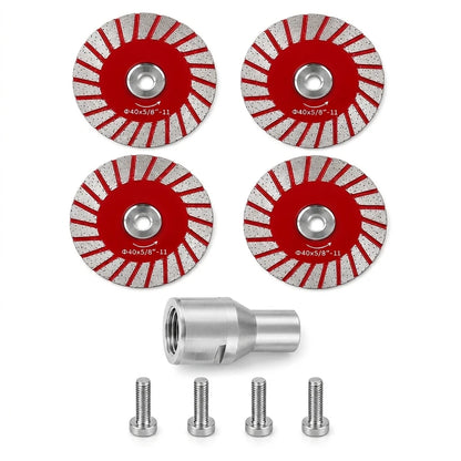 Kit X4 Discos Diamante Mini Pulidora Para Corte Azulejo Con Adaptador