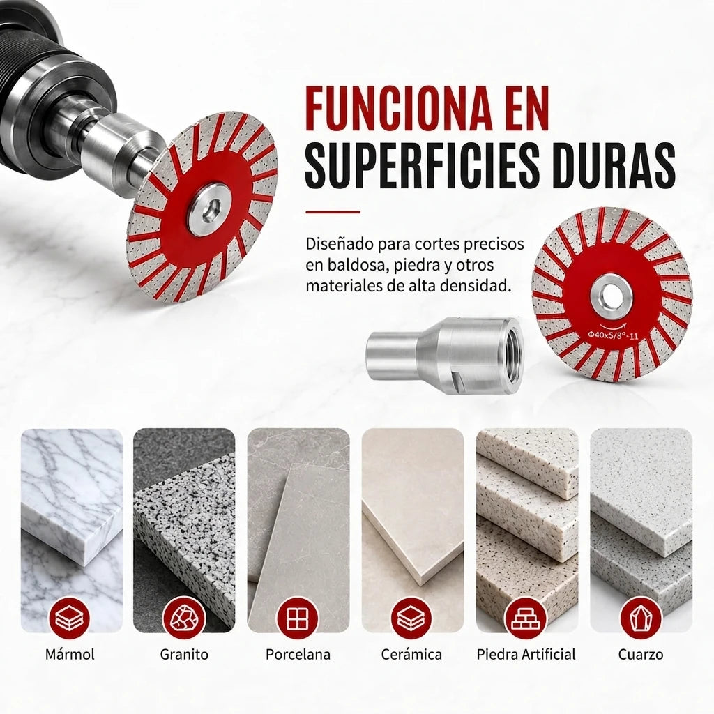 Kit X4 Discos Diamante Mini Pulidora Para Corte Azulejo Con Adaptador
