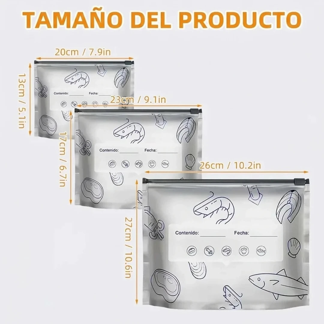 Pack X90 Bolsas De Almacenamiento Aluminio Con Cremallera Reutilizables