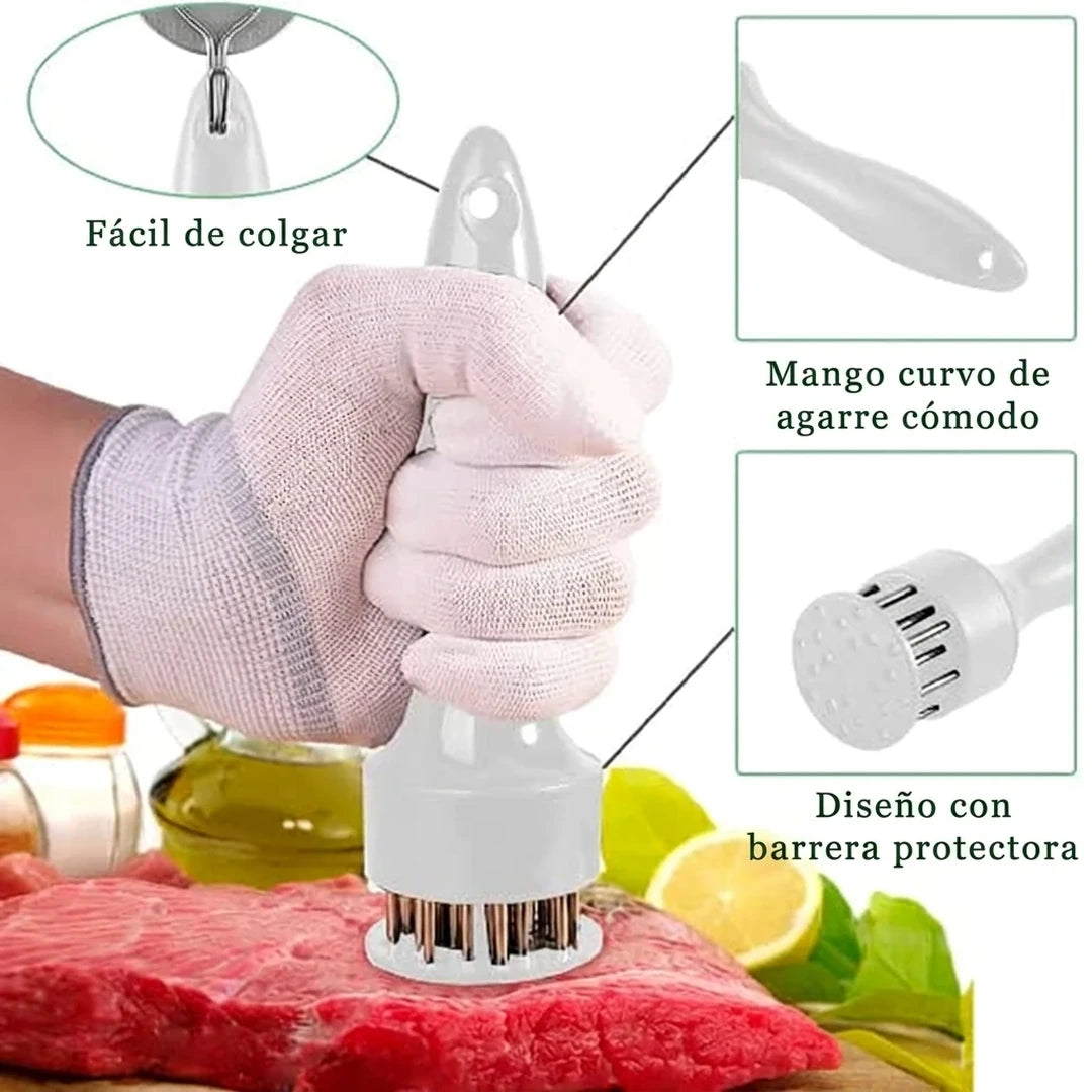 Ablandador de Carne Profesional De Agujas y Mango Ergonómico