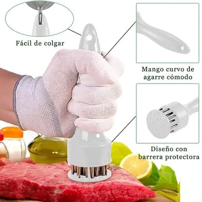 Ablandador de Carne Profesional De Agujas y Mango Ergonómico