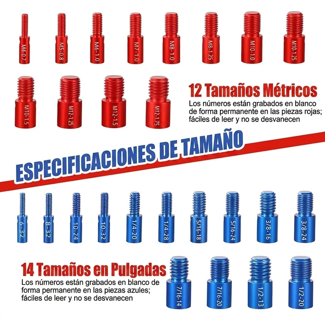 Kit X26 Piezas Comprobadores De Calibre Tuercas Y Tornillos