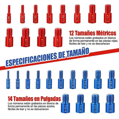 Kit X26 Piezas Comprobadores De Calibre Tuercas Y Tornillos