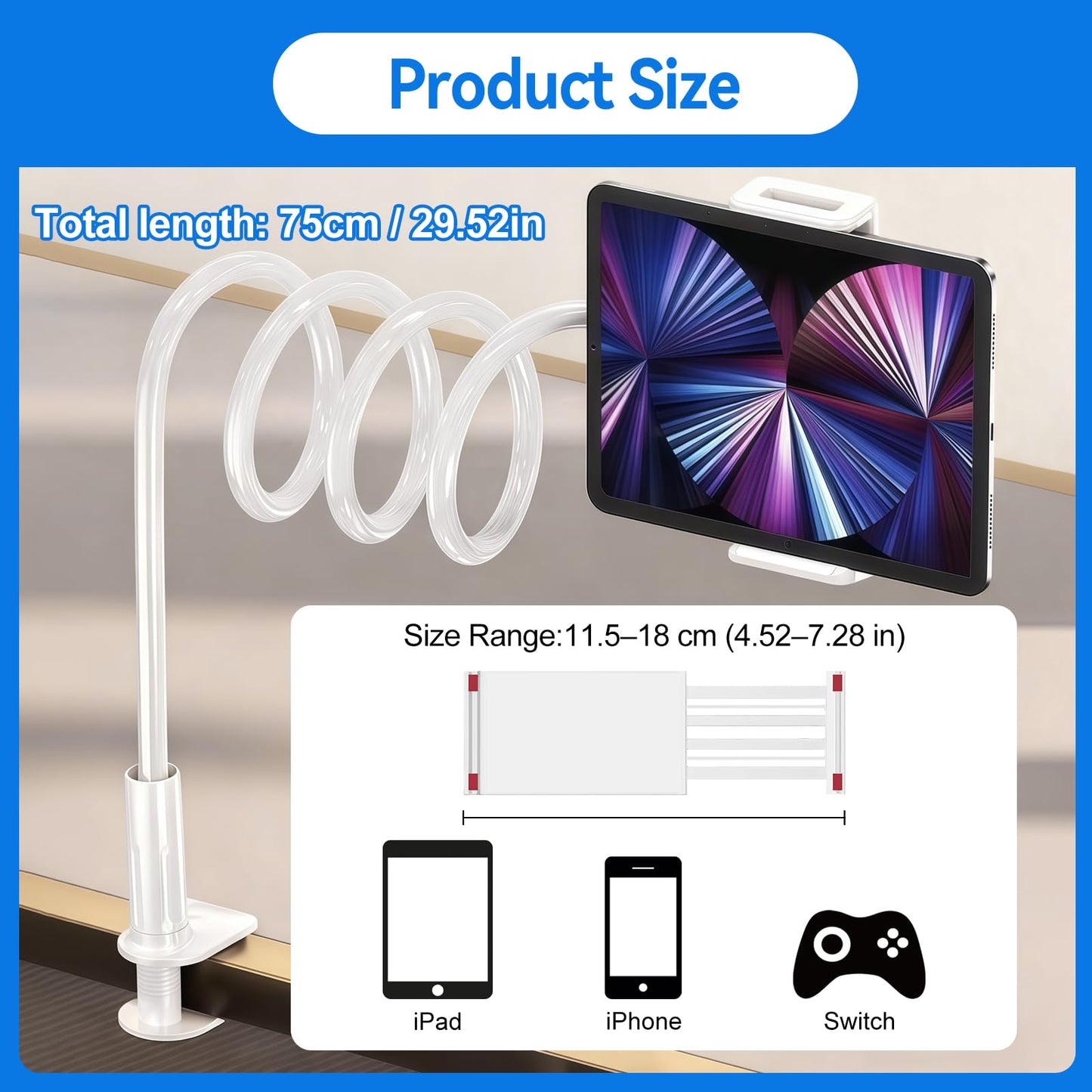Soporte Giratorio 360° Ajustable Para Teléfono Y Tablet