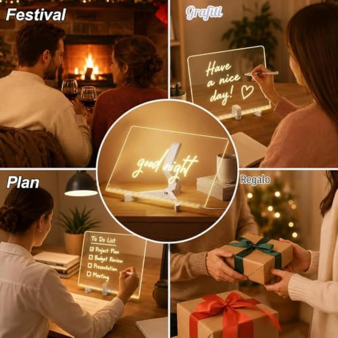Tablero Mágico LED Acrílico Borrable 🎁Pague 1, Lleve 2 🎁