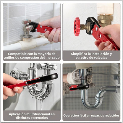 Kit x2 Llaves Para Válvulas de Cierre Con Trinquete y Pinza Antigiro