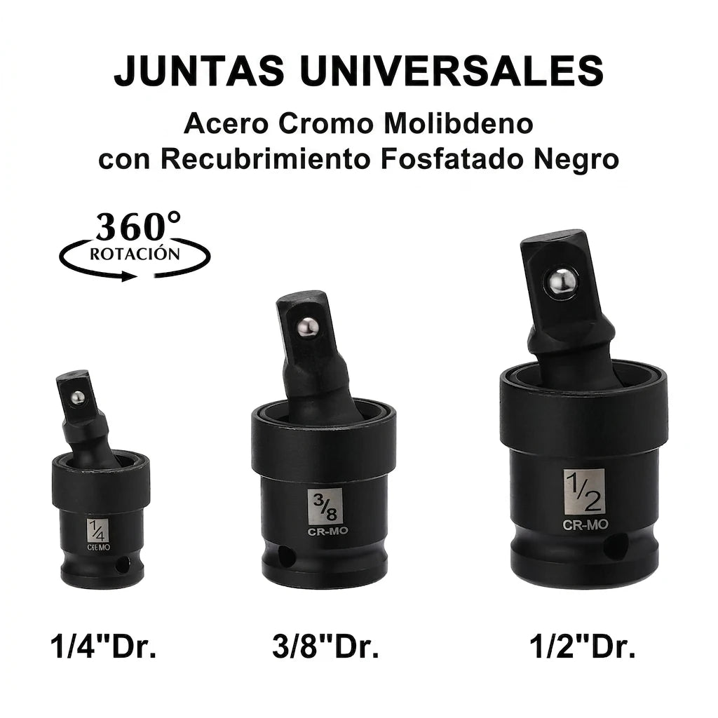 Set x18 Piezas Extensiones y Adaptadores Para Llave De Impacto y Ratchet