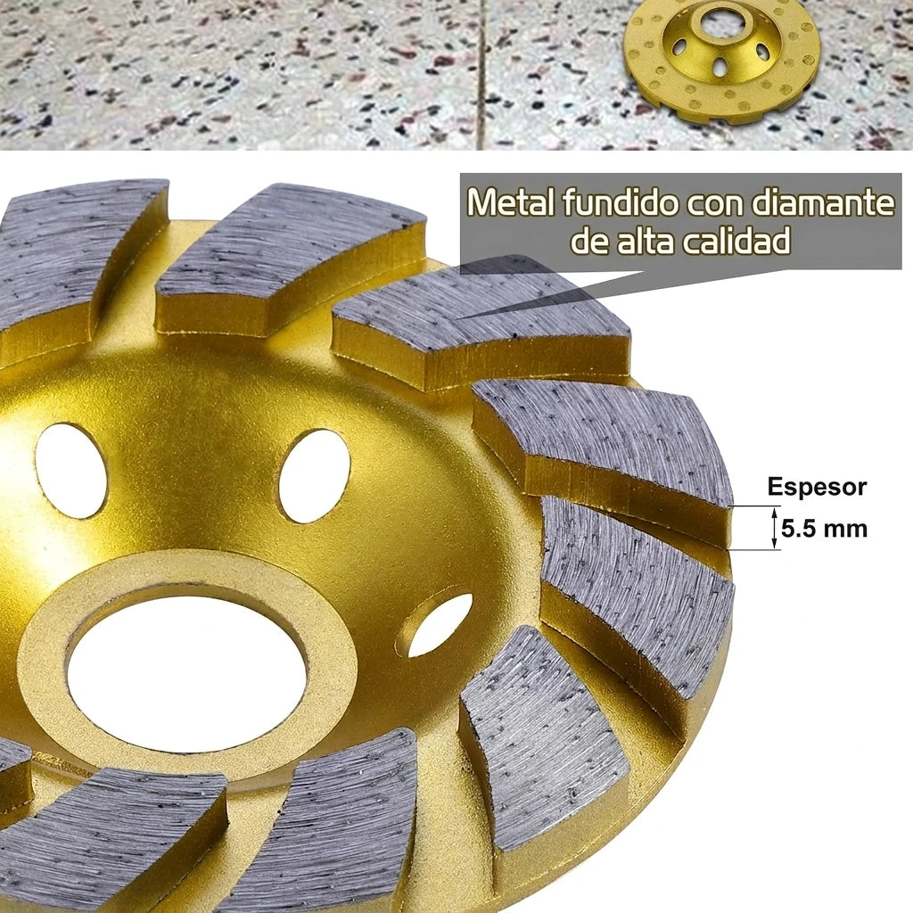 Pack x5 Disco Abrasivo 4” Diamante Para Concreto Piedra Metal