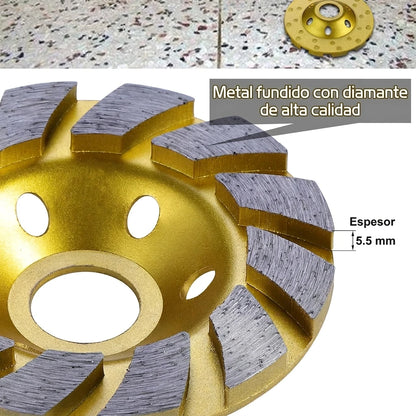 Pack x5 Disco Abrasivo 4” Diamante Para Concreto Piedra Metal