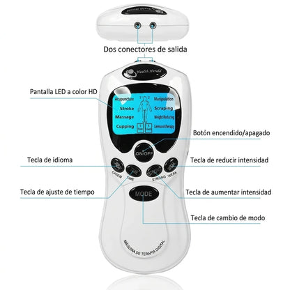 Electroestimulador TENS Digital Con 8 Modos Terapéuticos y 15 Niveles De Intensidad