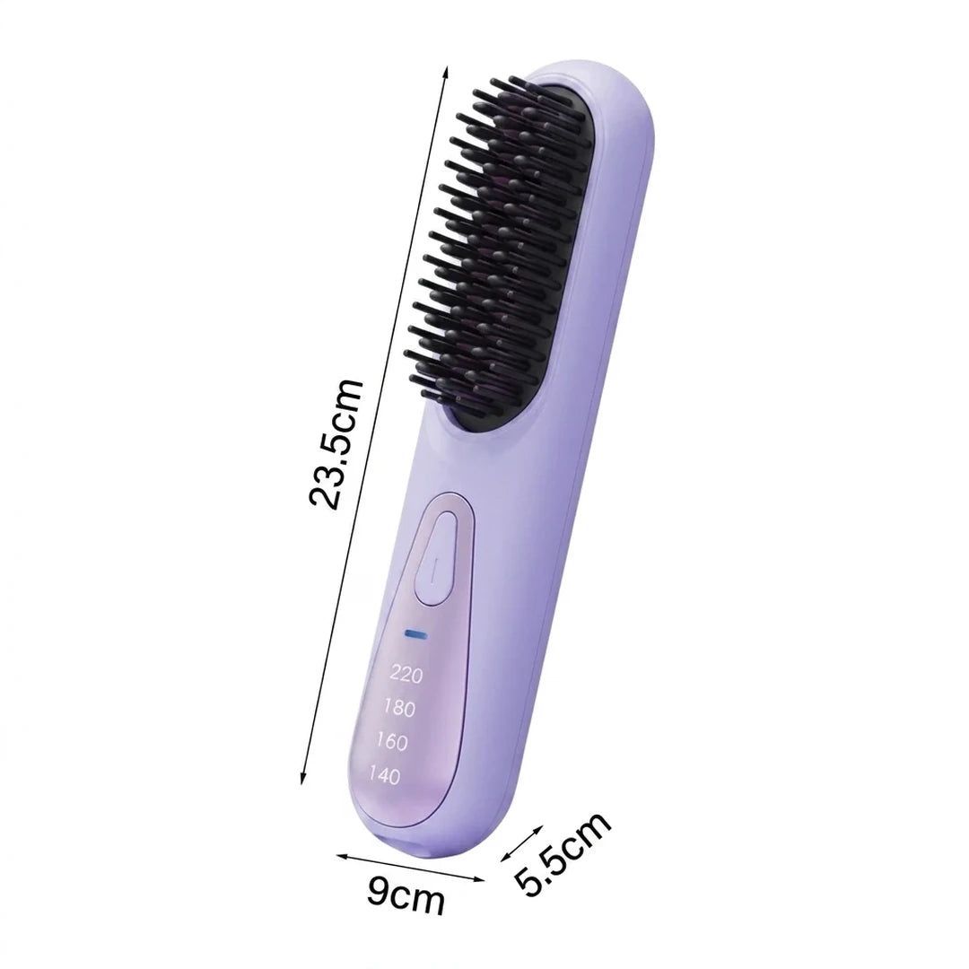 Cepillo Alisador Profesional De Cabello Recargable USB 4 Niveles De Calor