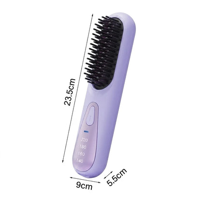 Cepillo Alisador Profesional De Cabello Recargable USB 4 Niveles De Calor