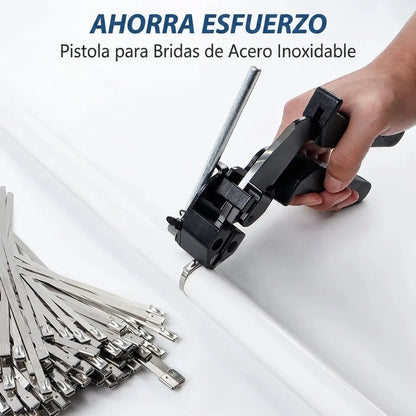 Kit Alicate Tensor De Bridas Metálicas de Sujeción + 100 Amarres Metálicos