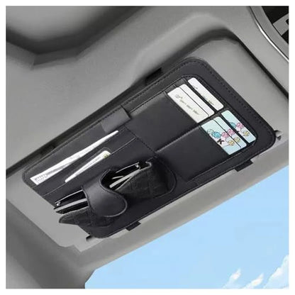 Organizador de Visera Carro Con Clip de Lentes y Bolsillos Para Documentos / Tarjetas