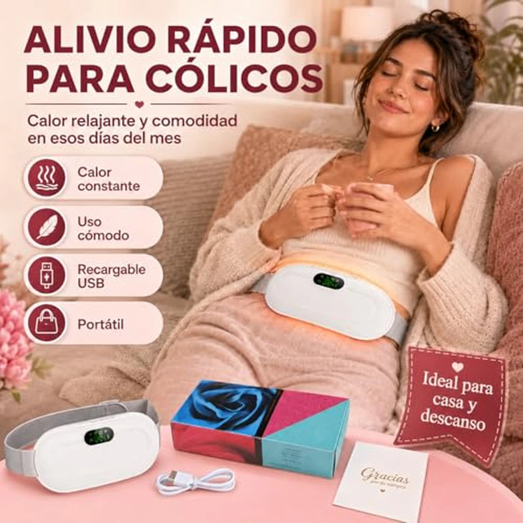 Cinturón Masajeador Térmico Menstrual Portátil 3 Niveles