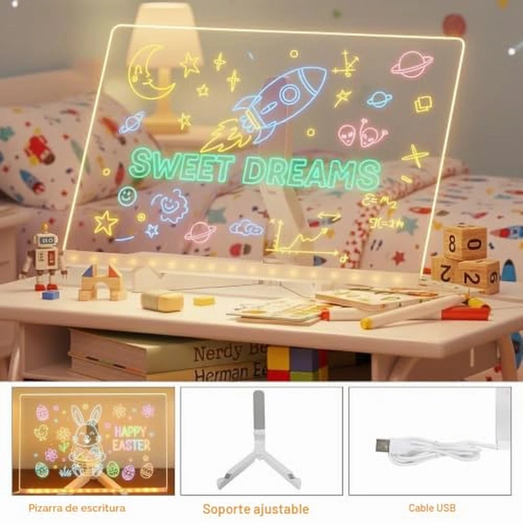 Tablero Mágico LED Acrílico Borrable 🎁Pague 1, Lleve 2 🎁