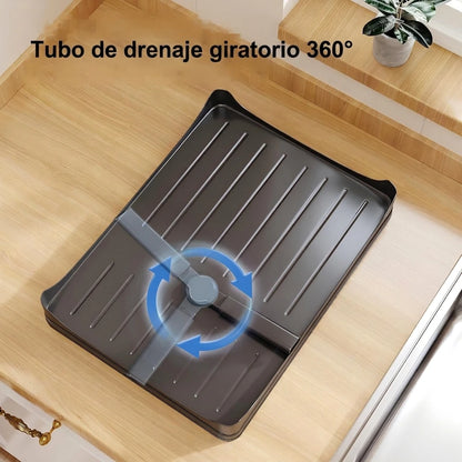Escurridor Expansible 2 Niveles Con Drenaje 360° y Porta Cubiertos