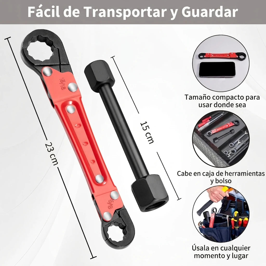 Kit x2 Llaves Para Válvulas de Cierre Con Trinquete y Pinza Antigiro