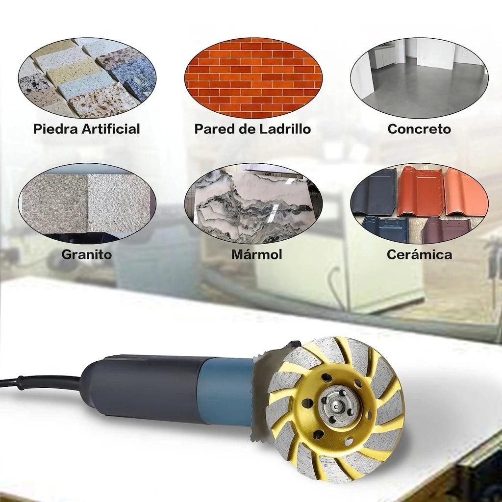 Pack x5 Disco Abrasivo 4” Diamante Para Concreto Piedra Metal