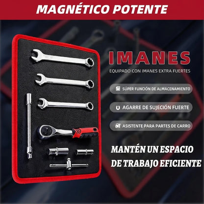 Kit 3 en 1 Alfombra Magnética Para Taller / Caja de Herramientas