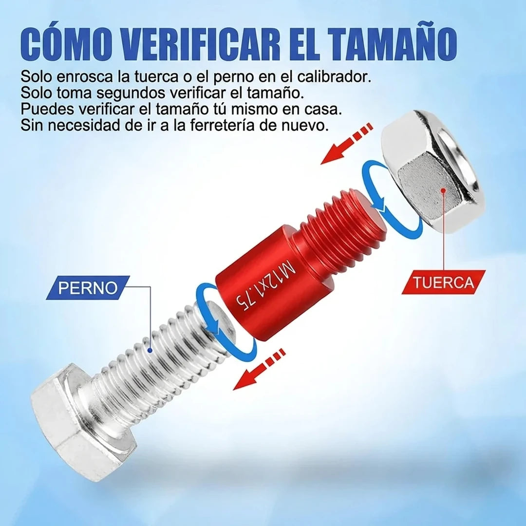 Kit X26 Piezas Comprobadores De Calibre Tuercas Y Tornillos