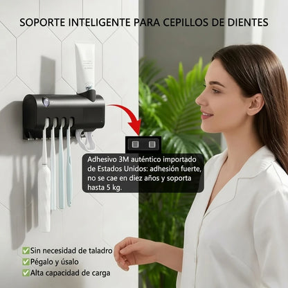 Pack x2 Esterilizador UV de Cepillo de Dientes Dispensador Automático Pasta De Dientes