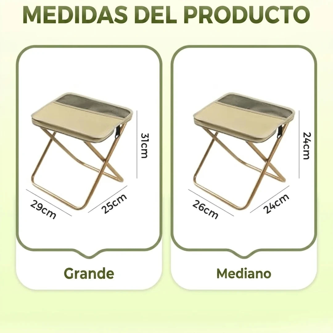 Banco Plegable Portátil 2 En 1 Color Negro🎁Pague 1 Lleve 2🎁