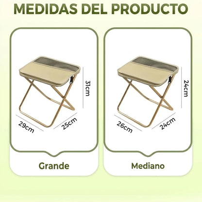Banco Plegable Portátil 2 En 1 Color Negro🎁Pague 1 Lleve 2🎁