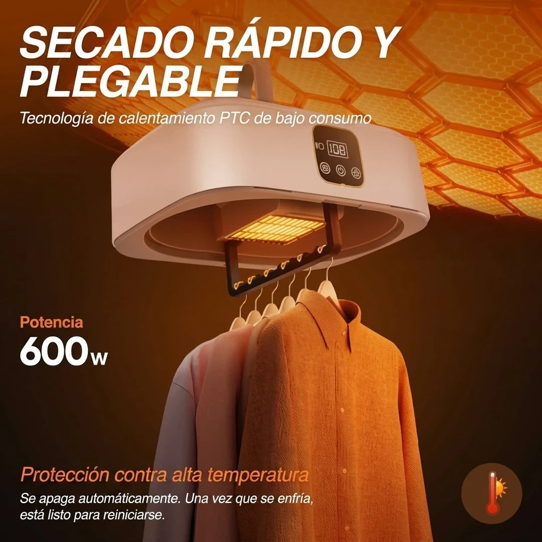 Secadora De Ropa Eléctrica Portátil Con Luz UV y Control Remoto