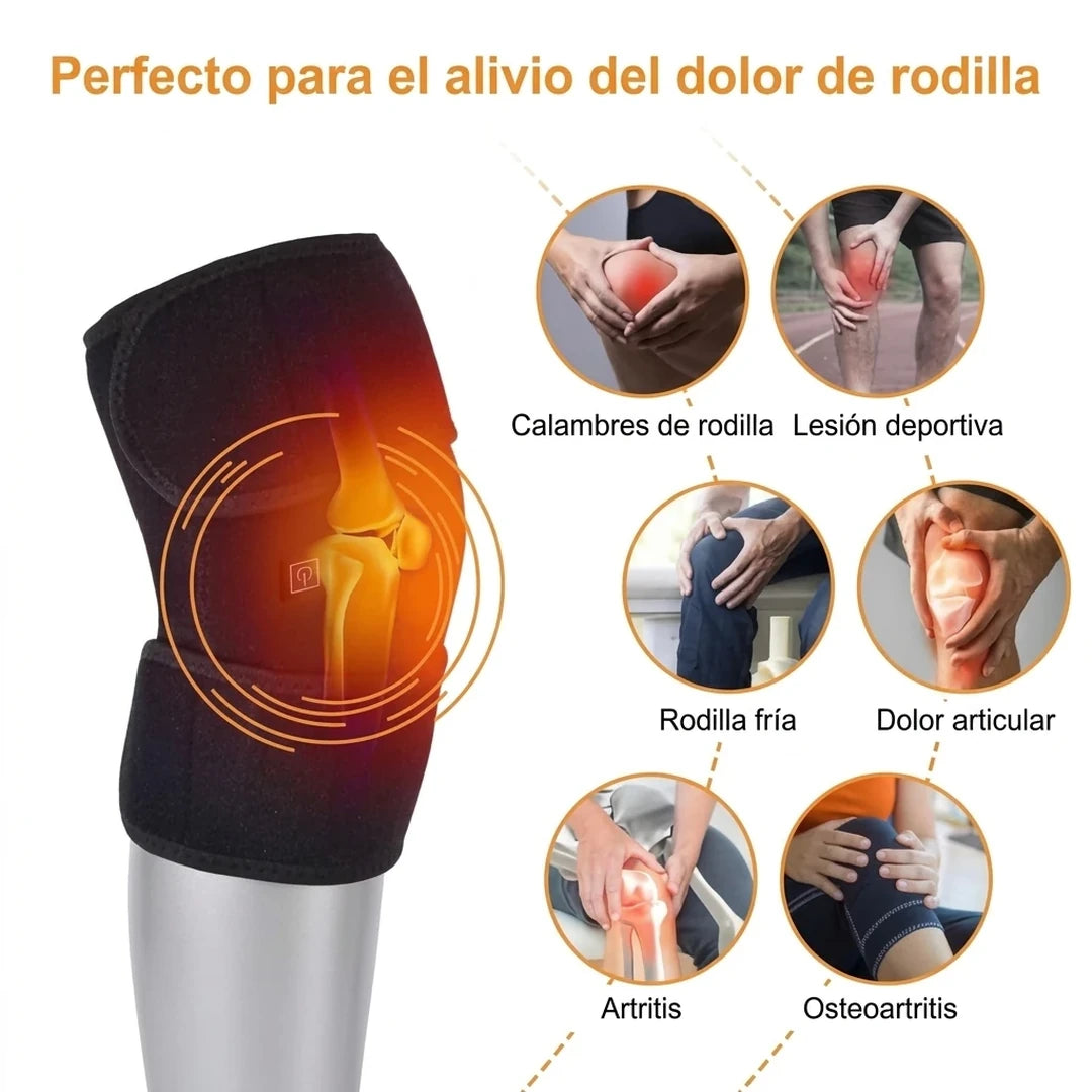 Pack X2 Rodillera Térmica Eléctrica Ajustable 3 Niveles De Calor
