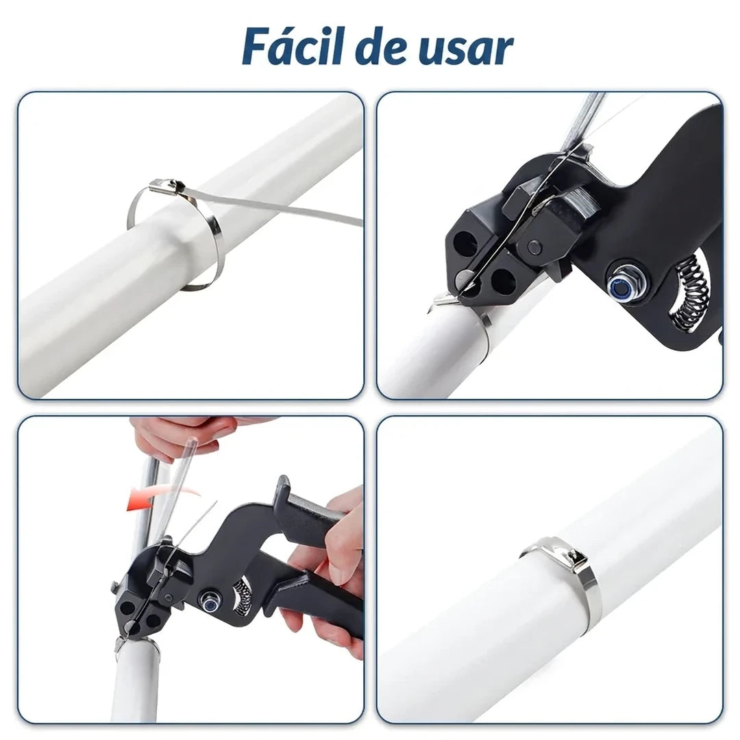 Kit Alicate Tensor De Bridas Metálicas de Sujeción + 100 Amarres Metálicos
