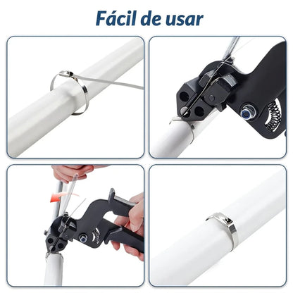 Kit Alicate Tensor De Bridas Metálicas de Sujeción + 100 Amarres Metálicos