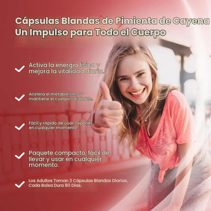 Suplemento Pimienta De Cayena 12 En 1 Cápsulas Blandas
